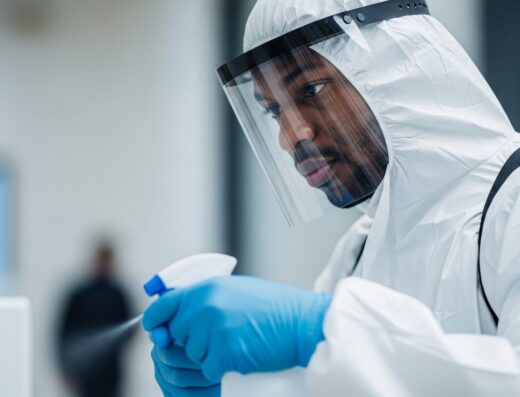 A closeup image of a Disinfection Service Man