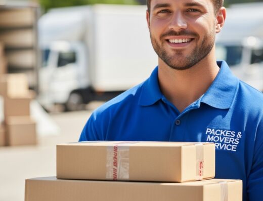 A closeup image of a Packers and Movers Service person
